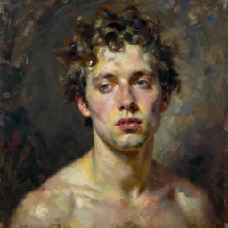 oil painting of bulbous man