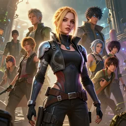 highly detailed kat dennings, as a cyberpunk character, stephen bliss, unreal engine, fantasy art by greg rutkowski, loish, rhads, ferdinand knab, makoto shinkai and lois van baarle, ilya kuvshinov, rossdraws, tom bagshaw, global illumination, radiant light, detailed and intricate environment