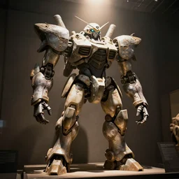 ancient long forgotten tegatroid mech displayed, light shining down by issei hyouju