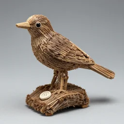 realistic photo of a a common brushwood astronomy archeology chemistry bird scientific model equipment gadget object made of brushwood, a button is made of white clay, by dieter rams 1 9 9 0, life magazine reportage photo, natural colors, metropolitan museum collection