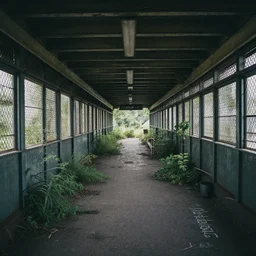 hd 8 k, abandoned, overgrown, lo - fi, subway station,