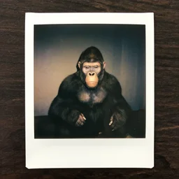 old polaroid of a demon apearing in a dark spot of a room