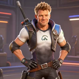 a screenshot of gordon ramsay in the video game overwatch, digital rendering, trending on cg society, ue 5, rendered in unreal engine, ultrafine detail