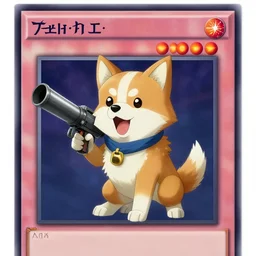 dog with a bazooka, yugioh card art