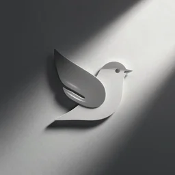 a minimalistic logo of a sinus shaped bird