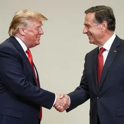 Donald Trump shaking hands with Saul Goodman