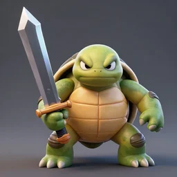 angry turtle with a huge sword, rendered with autodesk arnold unreal engine octane render lumion blender maxwell