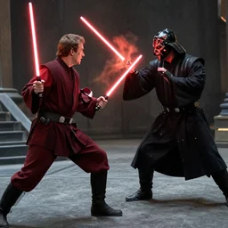 Patton Oswalt as a Jedi fighting Darth Maul