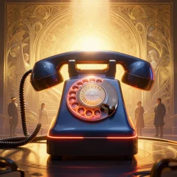 giant rotary phones at sunrise. neon light, masterpiece 4 k digital illustration by ruan jia and mandy jurgens and william - adolphe bouguereau, award winning, artstation, gustave dore'background, intricate details, realistic, panoramic view, volumetric lighting, sun rays beaming, hyperdetailed, 8 k resolution, golden hour, intricate art nouveau, smooth, sharp focus, rendered in unreal engine 3