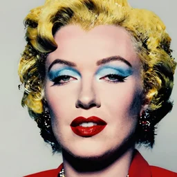 beautiful portrait of margot robbie, detailed face, by andy warhol, symetry!!