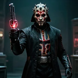 darth maul starring in a scanner darkly, stunning, 4 k cinematic octane render