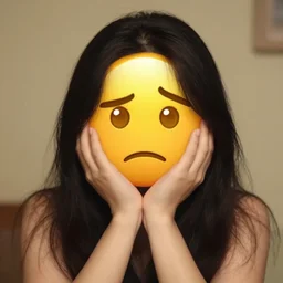 an emoji expressing nostalgic discomfort