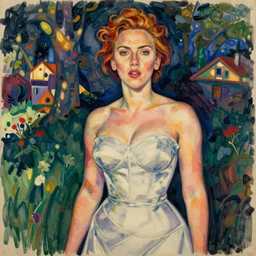 figure drawing of scarlet johansson by egon schiele