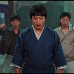 a film still of a north korean monster movie, film noir, video compression, ripple effect