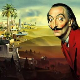 paradise and hell in style of salvador dali