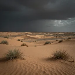 post apocalyptic terrain in the desert. ominous, photorealistic,