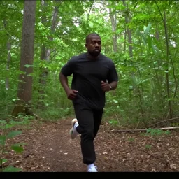 trailcam footage of kanye west running in the forest