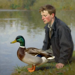 a duck on the prowl oil painting tim obrien