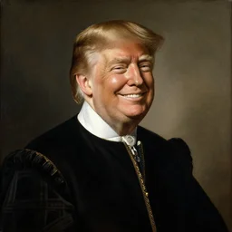 A Renaissance portrait painting of Donald Trump smiling