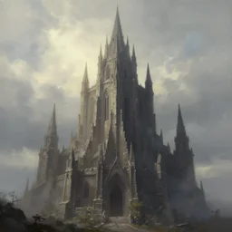 dread tower - evil citadel. volumetric lighting, spring afternoon, overcast weather, realistic illustration, perfectly shaded, soft painting, art by krenz cushart and wenjun lin