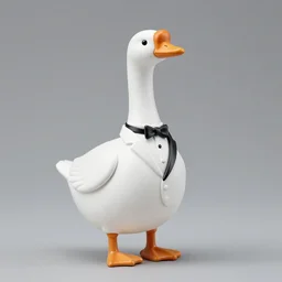 Anthro goose in a white tuxedo, vinyl toy figurine