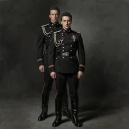 painting of both john oliver and adam driver together, adam driver behind, john oliver in front, stoic, full body, military uniform, fantasy, elegant, beautiful, highly detailed, charcoal, centered, dark, smokey, digital painting, concept art, smooth, sharp focus, illustration, art by artgerm, art by greg rutkowski, art by alphonse mucha