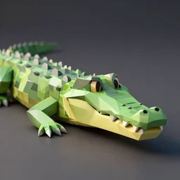 crocodile lowpoly, unreal engine 5, octane render, 8k