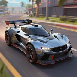 realistic  Raptor cars style rocket league in street illustration, global illumination lighting, fanart artstation GTA style