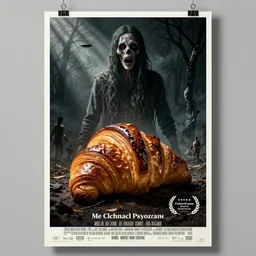 mechanical croissant psychological horror vintage movie poster