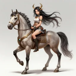 monster girl, concept art, centaur, by rossdraws, greg rutkowski, super detailed, trending in artstation, deviantart, cgtrader, pixiv, 👩🐴