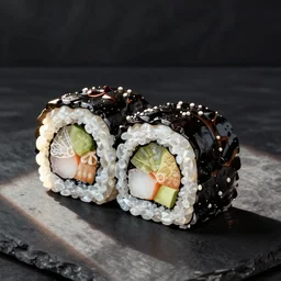 sweet sushi, photorealistic, digital painting