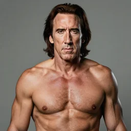 nic cage as a doctor, shirtless, buff, painted portrait, highly detailed,