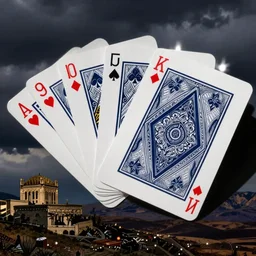 whirldwind of playing cards