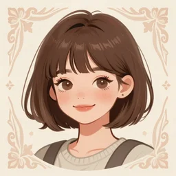 urban girl fanart, brunette bob haircut, muted colors, matte print, pastel colors, ornate, digital art, cute smile, digital painting, fan art, elegant, pixiv, by Ilya Kuvshinov, by Studio Ghibli