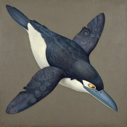 orca. decal by award - winning mangaka, intricate details, heavily stylized, muted palette, oil painting