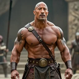 Dwayne Johnson in Spartacus 4K quality super realistic