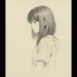 a lonely girl by takehiko inoue. pencil sketch.
