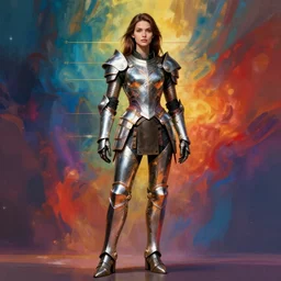 hyper realistic photography, scifi paladin crusader girl, metabaron, full body, rule of thirds, human proportion, good anatomy, beautiful face, conceptart, saturated colors, cinematic, juan gimenez, redshift, octane