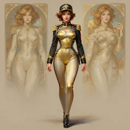 full body painting of addison rae in sexy military female uniform, intricate, elegant, highly detailed, digital painting, artstation, smooth, sharp focus, illustration, art by artgerm and greg rutkowski and alphonse mucha, 8 k