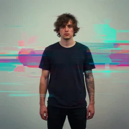 human datamoshing,glitch, surrealism