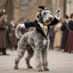 scottish deerhound deerhound dressed like a 1 9 1 0 s dancer, realistic