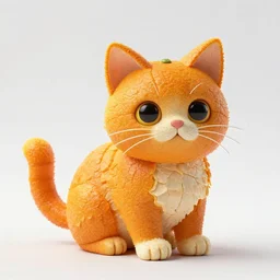 A cat made out of orange peels, extremely detailed, studio, 4K