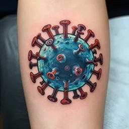 Tattoo completely new Concept of a virus, amazing!!!!