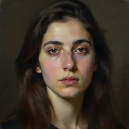 high quality, high detail, realistic portrait of susan taslimi, painted by andrew wyeth, dramatic lighting, cinematic composition