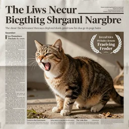 Newspaper article about a miraculous talking cat