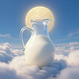 milk jug god, in the clouds, godly, divine, beautiful