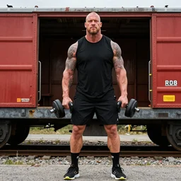 Brock Lesnar working out in a trainyard, brock Lesnar workout in boxcar