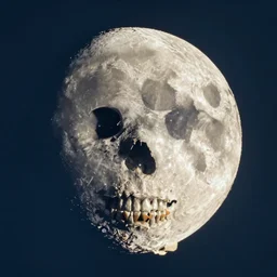 the moon is a giant skull in the sky, associated press award winning photo