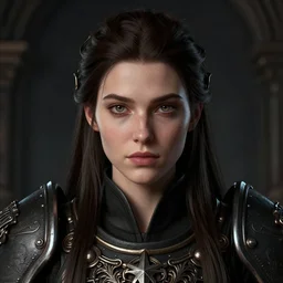 close - up portrait of a beautiful fair - haired princess in warhammer 4 0 k, very coherent symmetrical artwork, dark colors, intricate, sharp focus, unreal engine, 8 k, dramatic lighting, octane render, art by raymond swanland and greg rutkowski