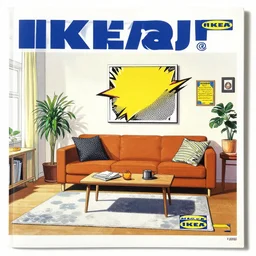 IKEA catalogue photo of a living room, by Roy Lichtenstein